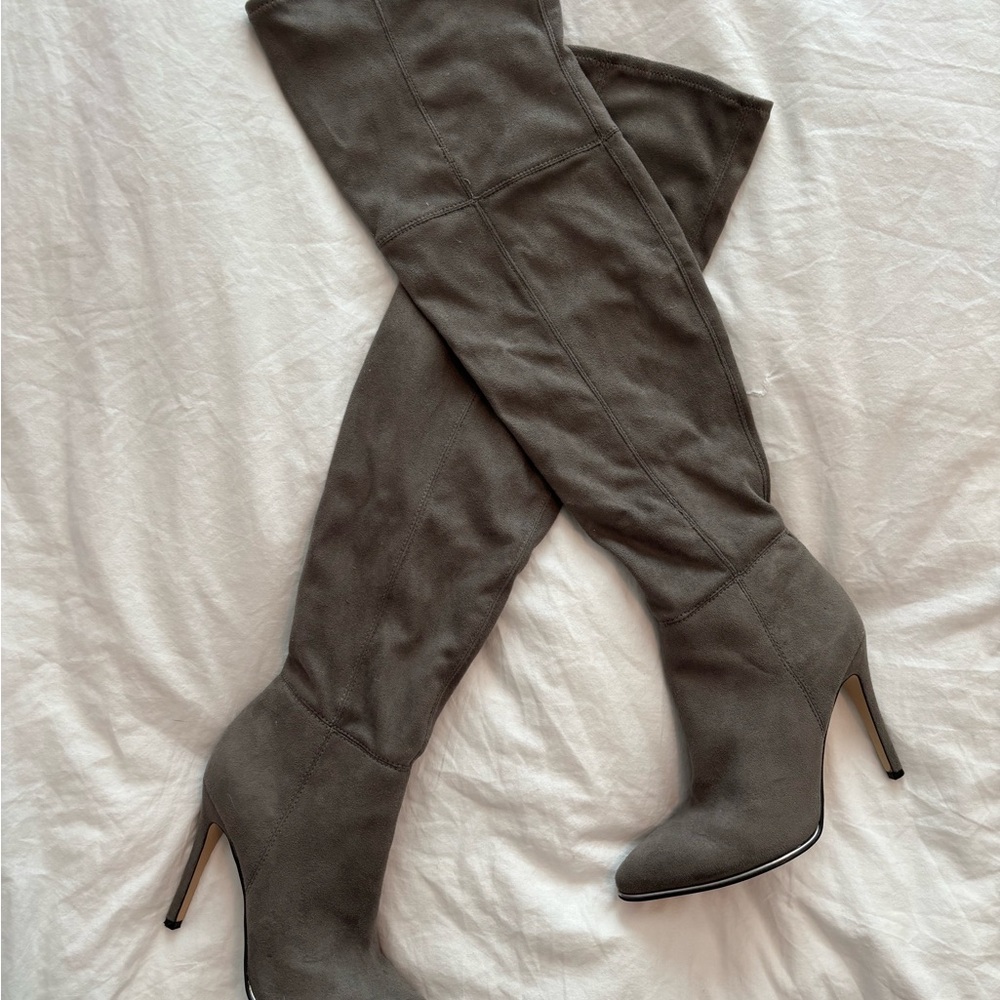 Gray Over-the-Knee Boots